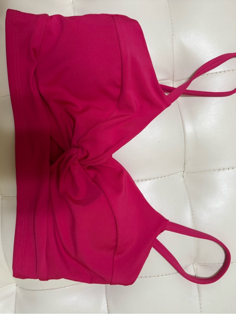 Hot Pink Knot-Front Sports Bra